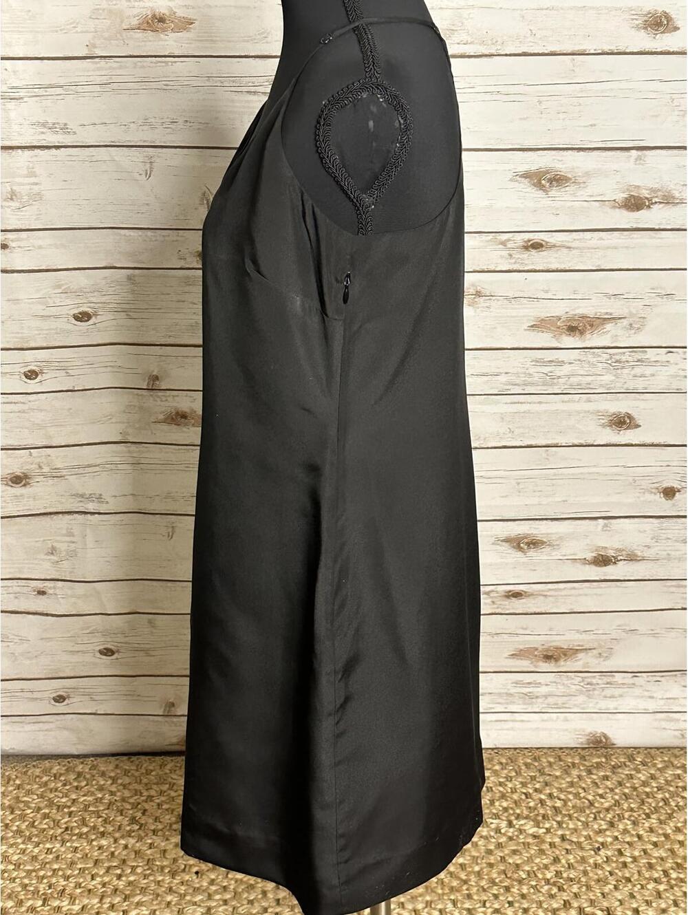 J.Crew black minimalist 90s V-neck racerback tank/slip dress Size 2 - Picture 3 of 8